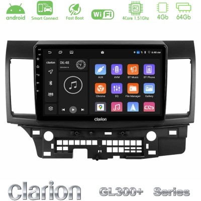 Clarion GL300+ Series 4Core Android ClarionOS 4+64GB Mitsubishi Lancer 2008 – 2015 Navigation Multimedia Tablet 10"