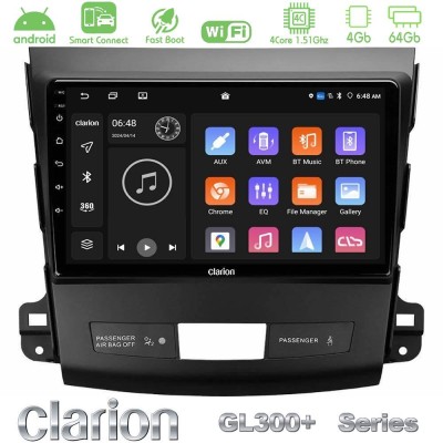 Clarion GL300+ Series 4Core Android ClarionOS 4+64GB Mitsubishi Outlander/Citroen C-Crosser/Peugeot 4007 Navigation Multimedia T