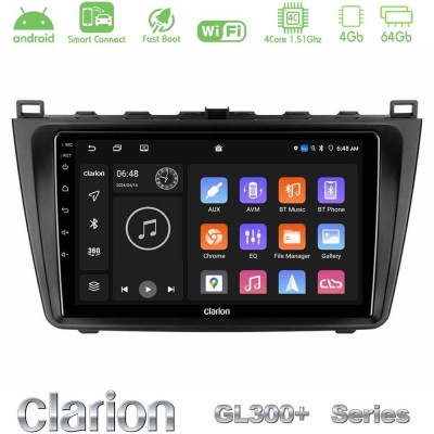 Clarion GL300+ Series 4Core Android ClarionOS 4+64GB Mazda 6 2008-2012 Navigation Multimedia Tablet 9"