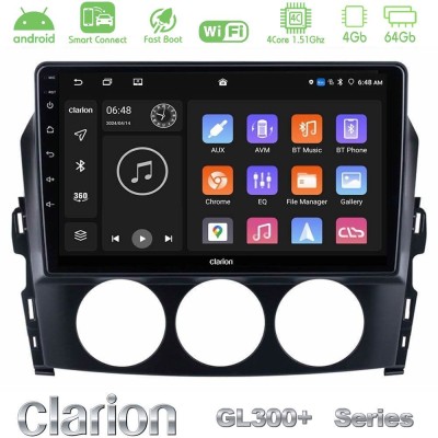 Clarion GL300+ Series 4Core Android ClarionOS 4+64GB Mazda MX-5 2006-2008 Navigation Multimedia Tablet 9"