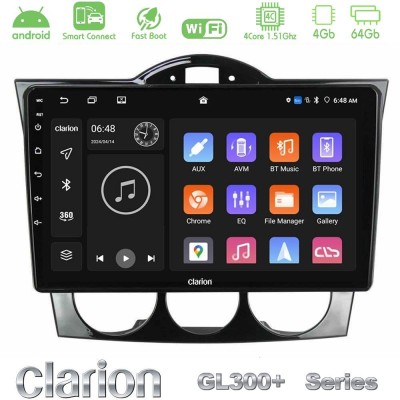 Clarion GL300+ Series 4Core Android ClarionOS 4+64GB Mazda RX8 2003-2008 Navigation Multimedia Tablet 9"