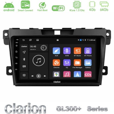 Clarion GL300+ Series 4Core Android ClarionOS 4+64GB Mazda CX-7 2007-2011 Navigation Multimedia Tablet 9"