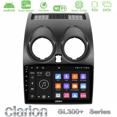 Clarion GL300+ Series 4Core Android ClarionOS 4+64GB Nissan Qashqai J10 Navigation Multimedia Tablet 9"