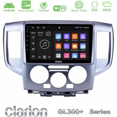 Clarion GL300+ Series 4Core Android ClarionOS 4+64GB Nissan NV200 Navigation Multimedia Tablet 9"