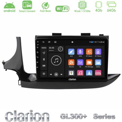Clarion GL300+ Series 4Core Android ClarionOS 4+64GB Opel Mokka 2016-2020 Navigation Multimedia Tablet 9"