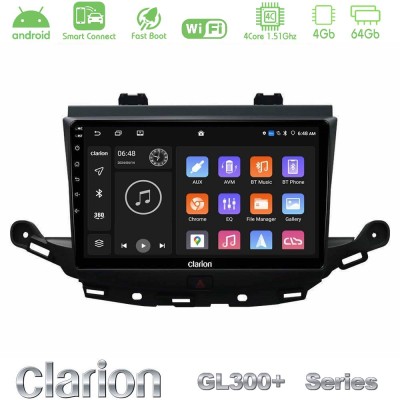 Clarion GL300+ Series 4Core Android ClarionOS 4+64GB Opel Astra K 2015-2019 Navigation Multimedia Tablet 9"