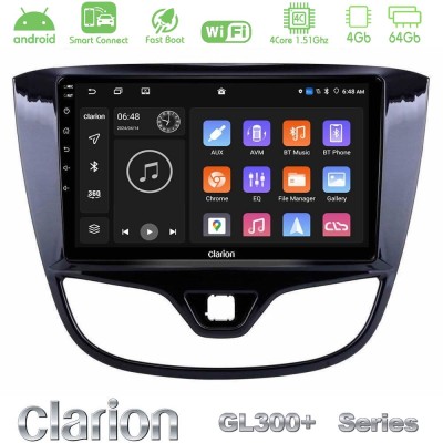Clarion GL300+ Series 4Core Android ClarionOS 4+64GB Opel Karl 2017-2019 Navigation Multimedia Tablet 9"