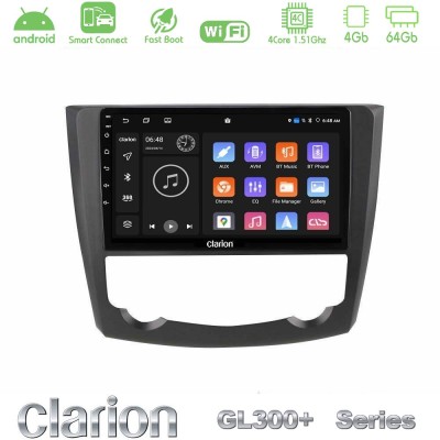 Clarion GL300+ Series 4Core Android ClarionOS 4+64GB Renault Kadjar Navigation Multimedia Tablet 9"