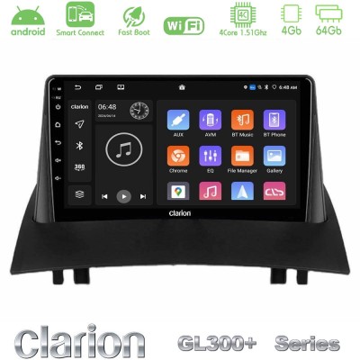 Clarion GL300+ Series 4Core Android ClarionOS 4+64GB Renault Megane 2 2002-2008 Navigation Multimedia Tablet 9"
