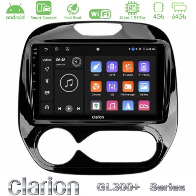Clarion GL300+ Series 4Core Android ClarionOS 4+64GB Renault Captur 2013-2019 (Auto AC) Navigation Multimedia Tablet 9"
