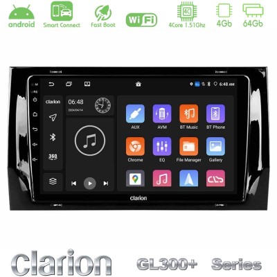 Clarion GL300+ Series 4Core Android ClarionOS 4+64GB Skoda Kodiaq 2017- Navigation Multimedia Tablet 10"