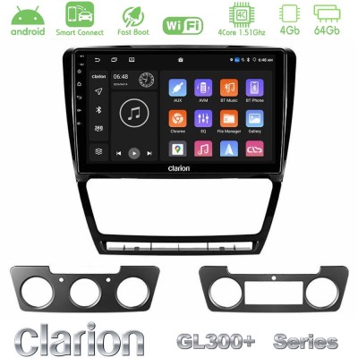 Clarion GL300+ Series 4Core Android ClarionOS 4+64GB Skoda Octavia 5 Navigation Multimedia Tablet 10"