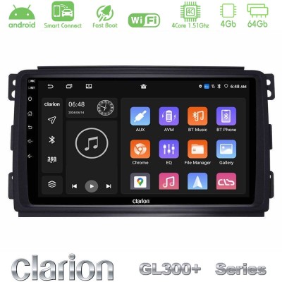 Clarion GL300+ Series 4Core Android ClarionOS 4+64GB Smart 451 Navigation Multimedia Tablet 9"