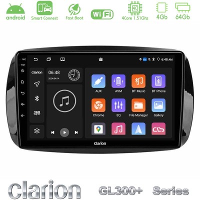 Clarion GL300+ Series 4Core Android ClarionOS 4+64GB Smart 453 Navigation Multimedia Tablet 9"