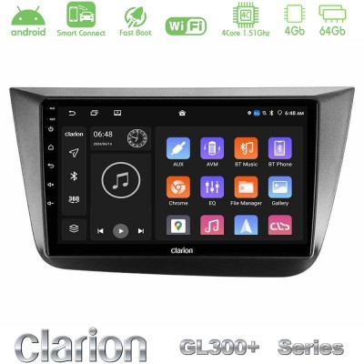 Clarion GL300+ Series 4Core Android ClarionOS 4+64GB Seat Altea 2004-2015 Navigation Multimedia Tablet 9"