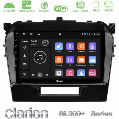 Clarion GL300+ Series 4Core Android ClarionOS 4+64GB Suzuki Vitara 2015-2021 Navigation Multimedia Tablet 9"