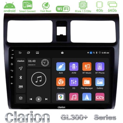 Clarion GL300+ Series 4Core Android ClarionOS 4+64GB Suzuki Swift 2005-2010 Navigation Multimedia Tablet 10"
