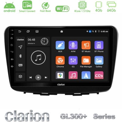 Clarion GL300+ Series 4Core Android ClarionOS 4+64GB Suzuki Baleno 2016-2021 Navigation Multimedia Tablet 9"