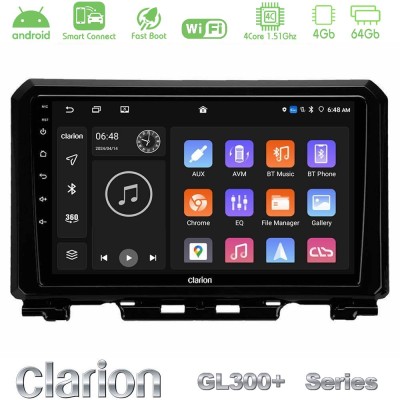 Clarion GL300+ Series 4Core Android ClarionOS 4+64GB Suzuki Jimny 2018-2022 Navigation Multimedia Tablet 9"