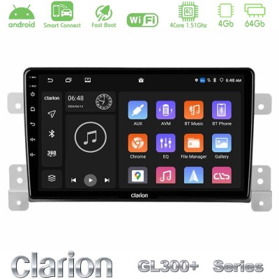 Clarion GL300+ Series 4Core Android ClarionOS 4+64GB Suzuki Grand Vitara Navigation Multimedia Tablet 9"