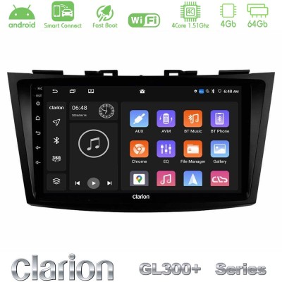 Clarion GL300+ Series 4Core Android ClarionOS 4+64GB Suzuki Swift 2011-2016 Navigation Multimedia Tablet 9"