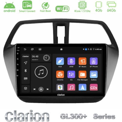 Clarion GL300+ Series 4Core Android ClarionOS 4+64GB Suzuki SX4 S-Cross Navigation Multimedia Tablet 9"