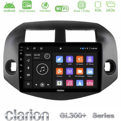 Clarion GL300+ Series 4Core Android ClarionOS 4+64GB Toyota Rav4 2006-2012 Navigation Multimedia Tablet 10"