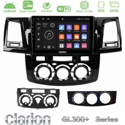 Clarion GL300+ Series 4Core Android ClarionOS 4+64GB Toyota Hilux 2007-2016 Navigation Multimedia Tablet 9"