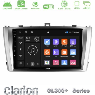Clarion GL300+ Series 4Core Android ClarionOS 4+64GB Toyota Avensis T27 Navigation Multimedia Tablet 9"