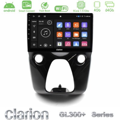 Clarion GL300+ Series 4Core Android ClarionOS 4+64GB Toyota Aygo | Citroen C1 | Peugeot 108 Navigation Multimedia 10"