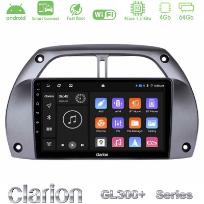 Clarion GL300+ Series 4Core Android ClarionOS 4+64GB Toyota RAV4 2001 - 2006 Navigation Multimedia Tablet 9"