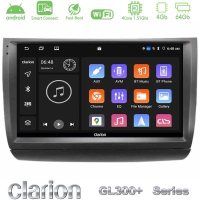 Clarion GL300+ Series 4Core Android ClarionOS 4+64GB Toyota Prius 2004-2009 Navigation Multimedia Tablet 9"