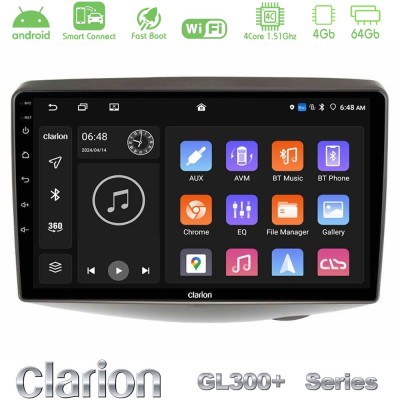 Clarion GL300+ Series 4Core Android ClarionOS 4+64GB Toyota Yaris 1999 - 2006 Navigation Multimedia Tablet 9"