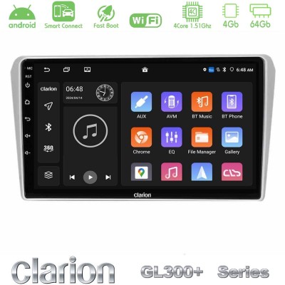 Clarion GL300+ Series 4Core Android ClarionOS 4+64GB Toyota Avensis T25 02/2003–2008 Navigation Multimedia Tablet 9"