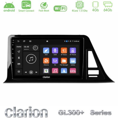 Clarion GL300+ Series 4Core Android ClarionOS 4+64GB Toyota CH-R Navigation Multimedia Tablet 9"