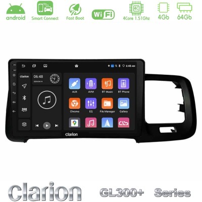 Clarion GL300+ Series 4Core Android ClarionOS 4+64GB Volvo S60 2010-2018 Navigation Multimedia Tablet 9"
