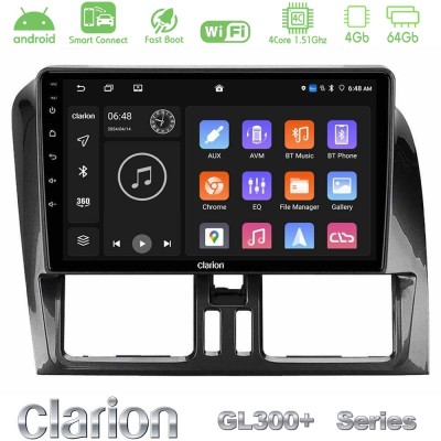 Clarion GL300+ Series 4Core Android ClarionOS 4+64GB Volvo XC60 2009-2012 Navigation Multimedia Tablet 9"