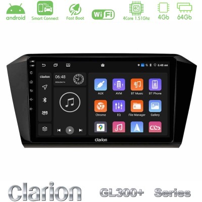 Clarion GL300+ Series 4Core Android ClarionOS 4+64GB VW Passat Navigation Multimedia Tablet 10"