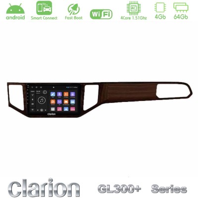Clarion GL300+ Series 4Core Android ClarionOS 4+64GB VW Sportsvan 2014-2020 Navigation Multimedia Tablet 9" (Ξύλινη απόχρωση)