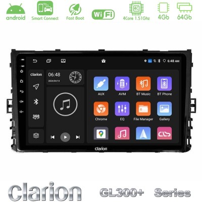 Clarion GL300+ Series 4Core Android ClarionOS 4+64GB VW MQB 2017- Navigation Multimedia Tablet 9"