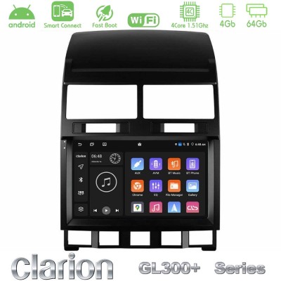 Clarion GL300+ Series 4Core Android ClarionOS 4+64GB VW Touareg 2002 – 2010 Navigation Multimedia Tablet 9"