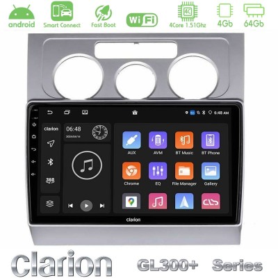 Clarion GL300+ Series 4Core Android ClarionOS 4+64GB VW Touran 2003-2011 Navigation Multimedia Tablet 10"