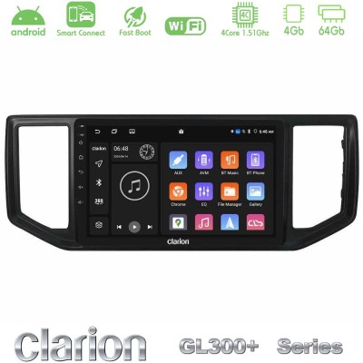 Clarion GL300+ Series 4Core Android ClarionOS 4+64GB VW Amarok 2017-2022 Navigation Multimedia Tablet 9"