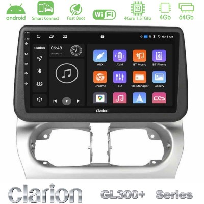 Clarion GL300+ Series 4Core Android ClarionOS 4+64GB Opel Corsa C/Combo C Navigation Multimedia Tablet 9"