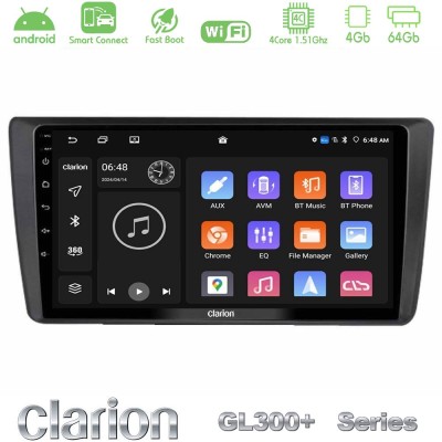 Clarion GL300+ Series 4Core Android ClarionOS 4+64GB Skoda Octavia 2004-2012 Navigation Multimedia Tablet 9"
