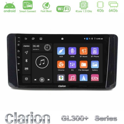 Clarion GL300+ Series 4Core Android ClarionOS 4+64GB Skoda Kamiq 2019-2022 Navigation Multimedia Tablet 9"