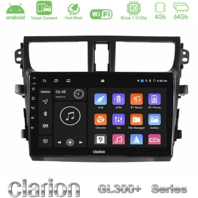 Clarion GL300+ Series 4Core Android ClarionOS 4+64GB Suzuki Celerio 2014-2020 Navigation Multimedia Tablet 9"