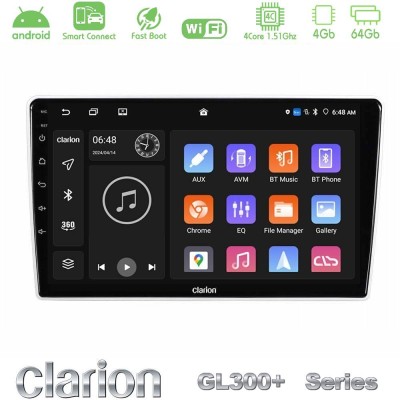 Clarion GL300+ Series 4Core Android ClarionOS 4+64GB Kia Sportage 2005-2008 Navigation Multimedia Tablet 9"