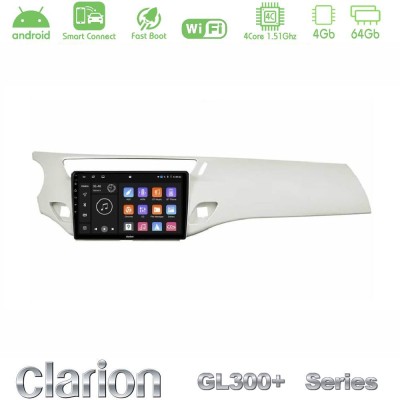 Clarion GL300+ Series 4Core Android ClarionOS 4+64GB Citroen C3 2009-2016 Navigation Multimedia Tablet 9" (Άσπρο)