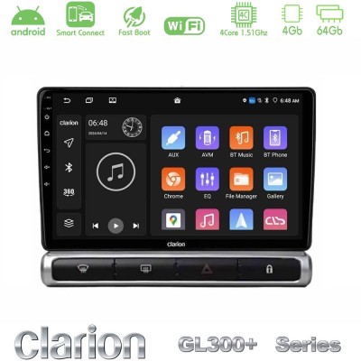 Clarion GL300+ Series 4Core Android ClarionOS 4+64GB Citroen C3 2016- Navigation Multimedia Tablet 9"